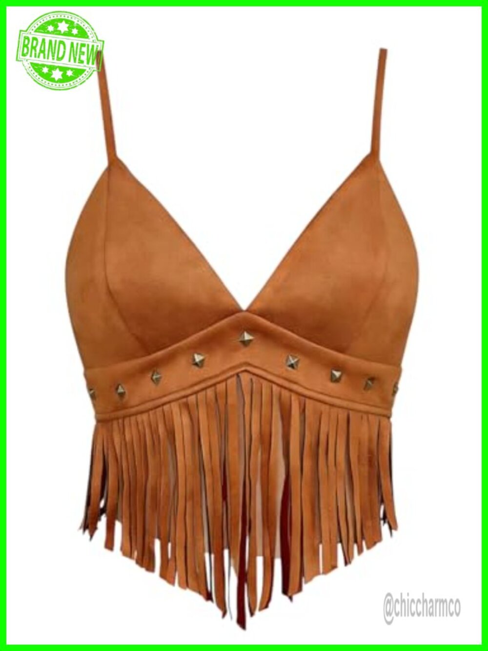 Faux Suede Fringe Western Cowgirl Crop Tank Top Boho Festival Cami